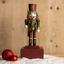 Carillon schiaccianoci (30 cm) Timothé la regalità Verde e bordeaux