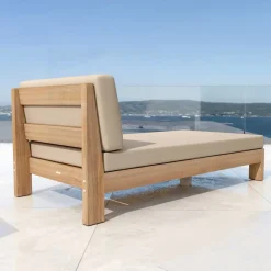 Chaise longue da giardino in legno da acacia Bornéo Tavolini Da Giardino, Divani|Lettino Da Spiaggia