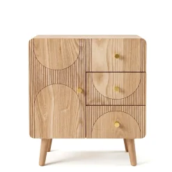 Comò cassettiera 4 cassetti in legno (H60 cm) Mila Naturale