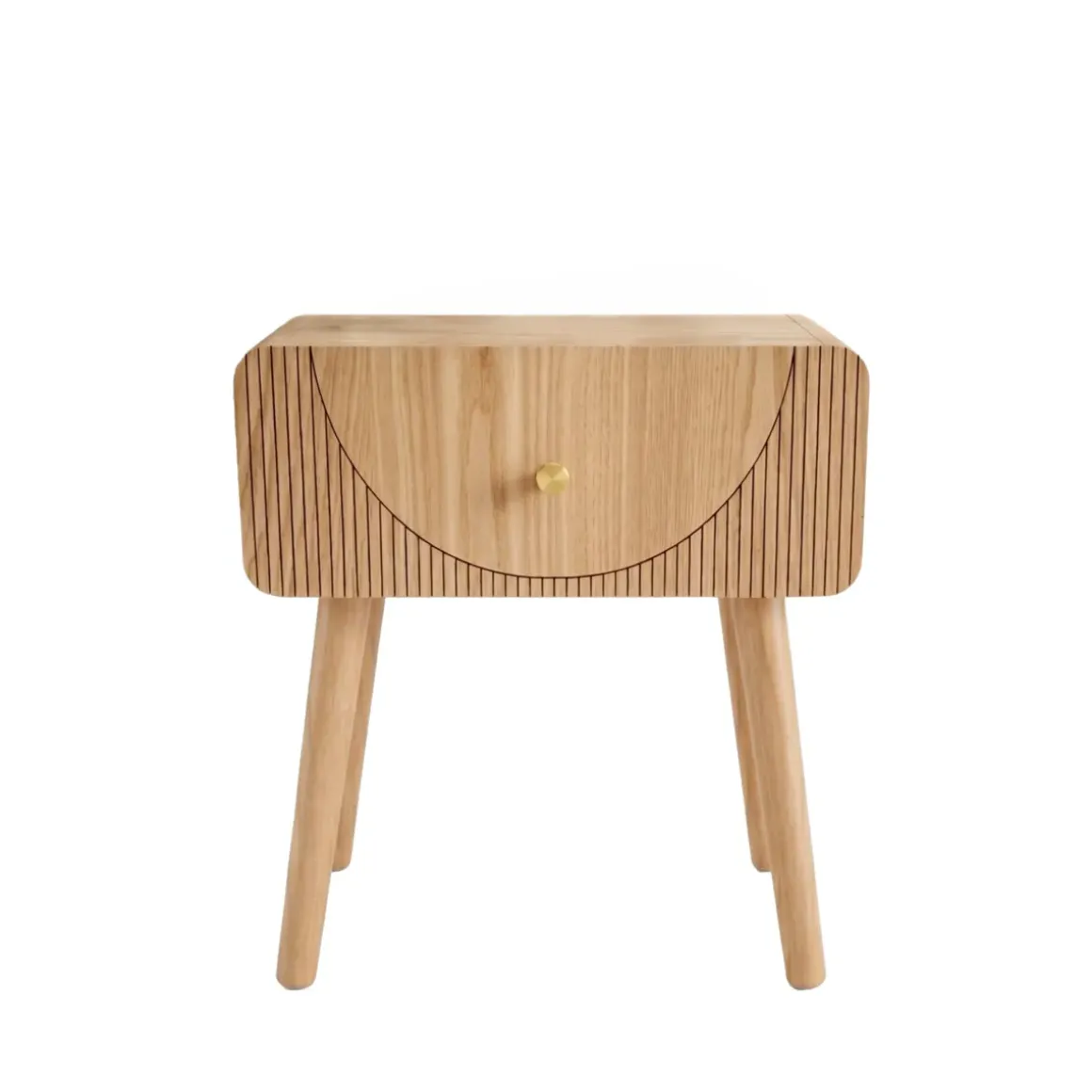 Comodino in legno con 1 cassetto 1 cassetto in legno (H50 cm) Mila Naturale