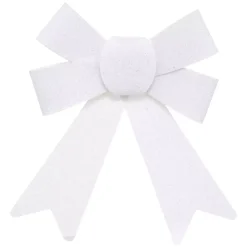 Confezione di 2 fiocchi glitterato piccolo modello Bianco
