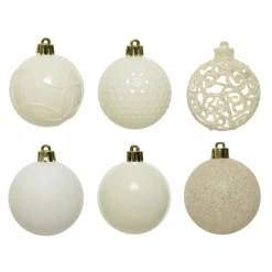 Confezione di 37 palline di Natale (D60 mm) Alpine mix Bianco panna
