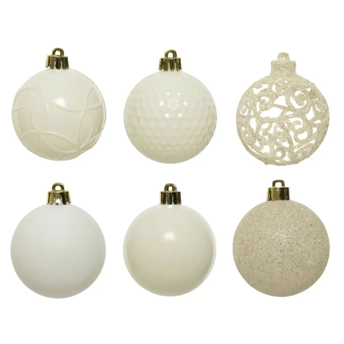 Confezione di 37 palline di Natale (D60 mm) Alpine mix Bianco panna