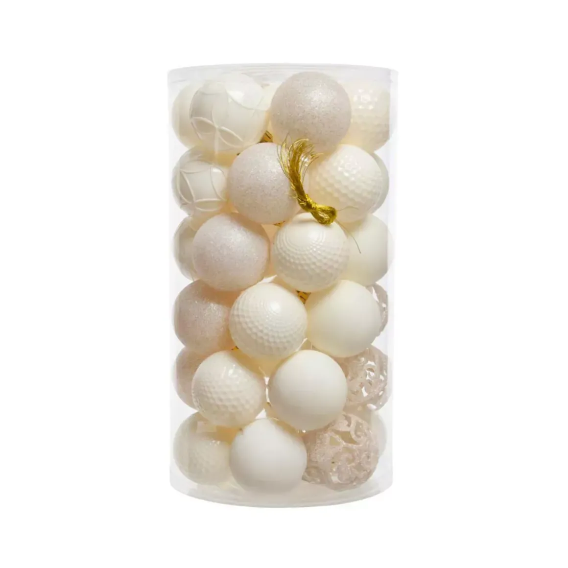 Confezione di 37 palline di Natale (D60 mm) Alpine mix Bianco panna