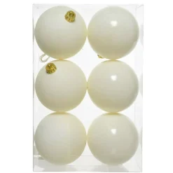 Confezione di 6 palline di Natale (D80 mm) Alpine Bianco panna