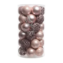 Confezione di 37 palline di Natale (D60 mm) Alpine Mix Rosa cipria