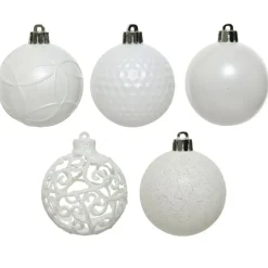 Confezione di 37 palline di Natale (D60 mm) Alpine mix Bianco