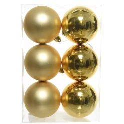 Confezione di 6 palline di Natale (D80 mm) Alpine Oro
