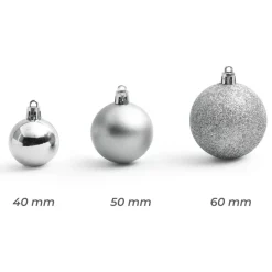Confezione di 30 palline di Natale assortite New Alpine Argento