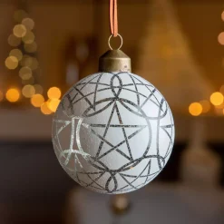 Confezione di 3 palline di Natale (D80 mm) in vetro Vril Bianco
