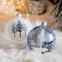 Confezione di 6 palline di Natale (D80 mm) in vetro Foresta Blu
