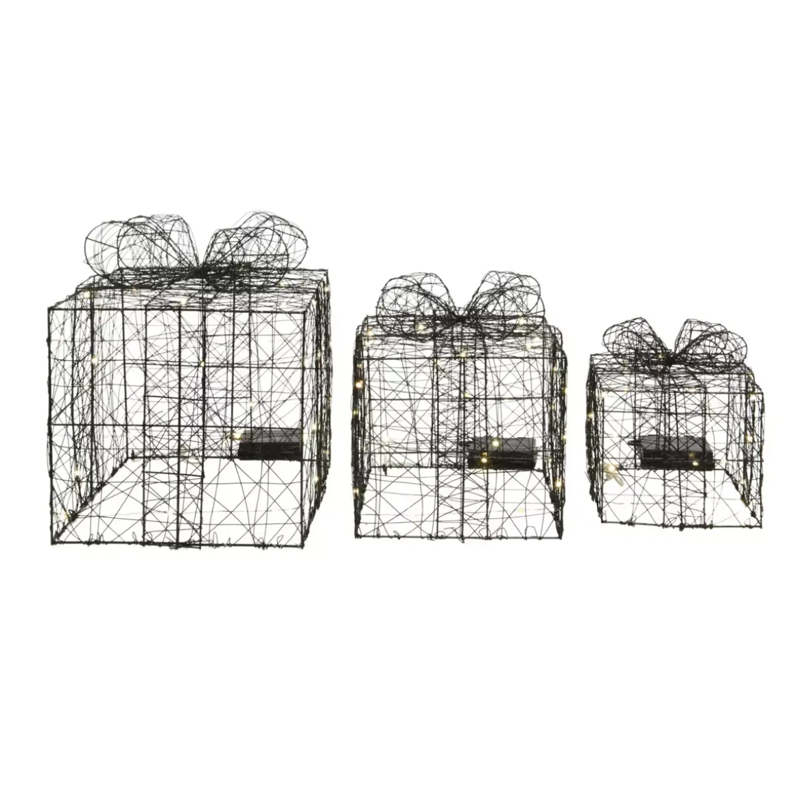 Confezione di 3 regali luminosi a pile Bianco caldo