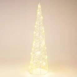 Cono luminoso a batteria 30 micro LED (H60 cm) Scintille Bianco caldo