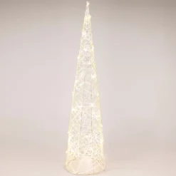 Cono luminoso con pile 40 micro LED (H80 cm) Scintille Bianco caldo