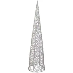 Cono luminoso con pile 40 micro LED (H80 cm) Scintille Bianco caldo