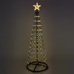 Cono luminoso Digital 154 Micro Led (H150 cm) Twinkling Nero e bianco caldo
