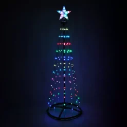 Cono luminoso Digital 550 Micro Led (H300 cm) Scintillante Nero e Multicolore