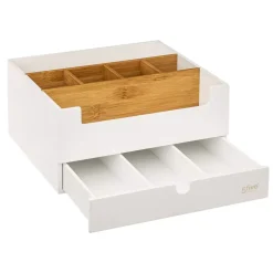 Contenitore per trucchi con cassetto Natureo Bianco