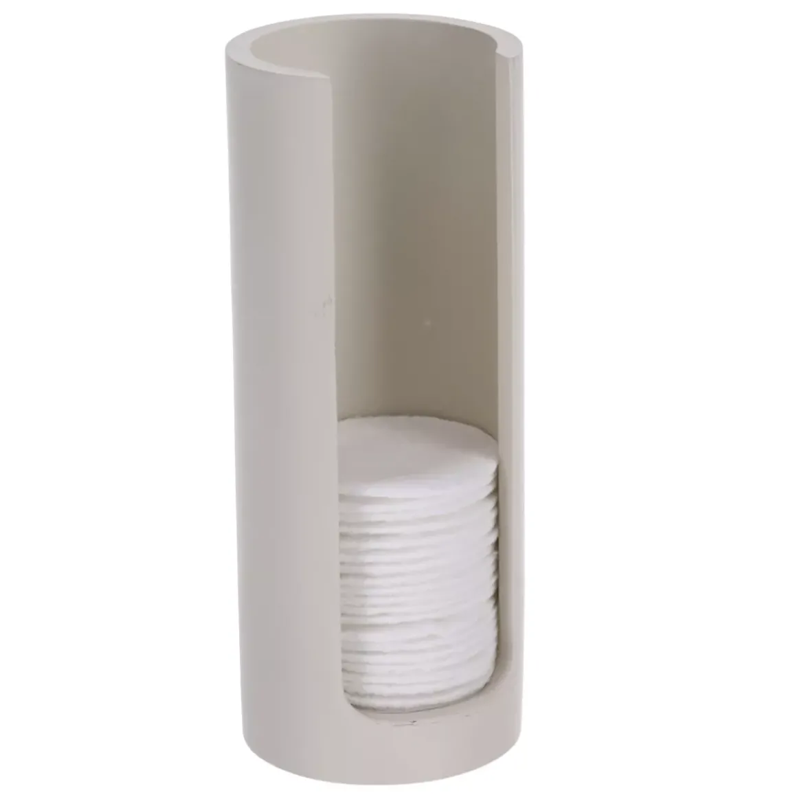 Contenitore porta dischetti di cotone (H17 cm) Japandi Beige