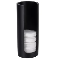 Contenitore porta dischetti di cotone (H17 cm) Japandi Nero