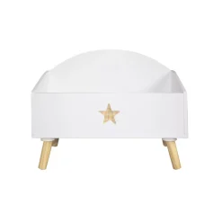 Contenitore porta giocattoli bambino legno (H44 cm) Stars Bianco