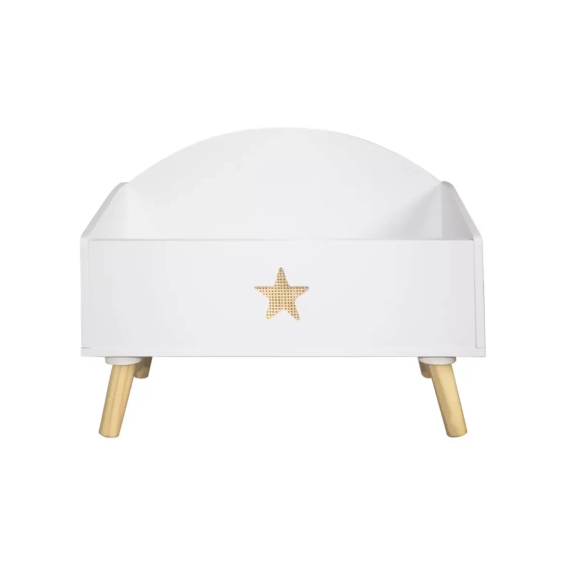 Contenitore porta giocattoli bambino legno (H44 cm) Stars Bianco