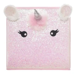 Contenitore portaoggetti bambini (29 x 29 cm) Unicorno Rosa