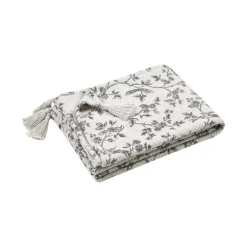 Coperta di cotone riciclato per divano (125 x 150 cm) Clarine Ecru