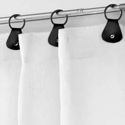 Outlet Coppia di tende trasparenti con anelli Linka Bianca Tende Trasparenti