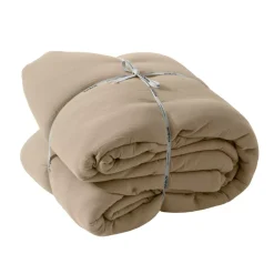 New Copriletto trapuntato garza di cotone (240 x 220 cm) Gaïa Marrone Copriletti, Trapuntine E Runner Letto