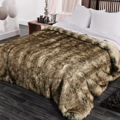 Hot Copriletto (150 x 200 cm) Ecopelliccia Grizzly Copriletti, Trapuntine E Runner Letto