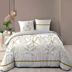 Sale Copripiumino e due federe in cotone Raoni Tortora Copripiumini|Completi Letto