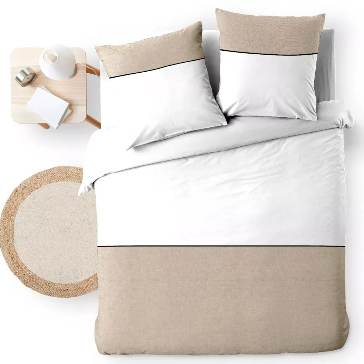Clearance Copripiumino e due federe in cotone (240 x 220 cm) Gabrielle Copripiumini|Completi Letto