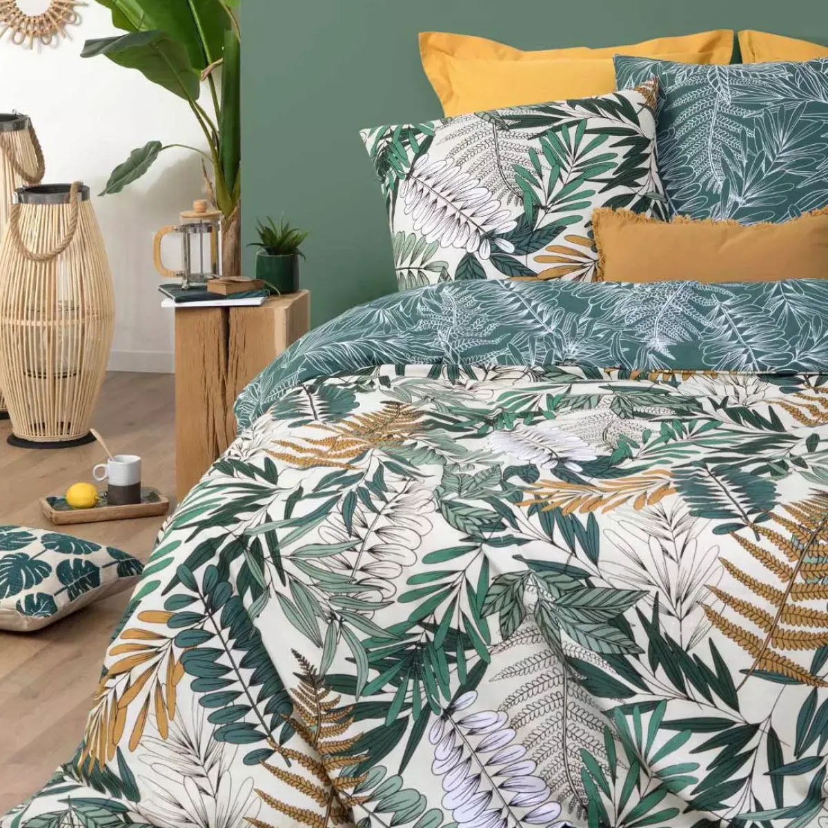 New Copripiumino e due federe quadrate cotone (260 cm) Tropik Copripiumini|Completi Letto