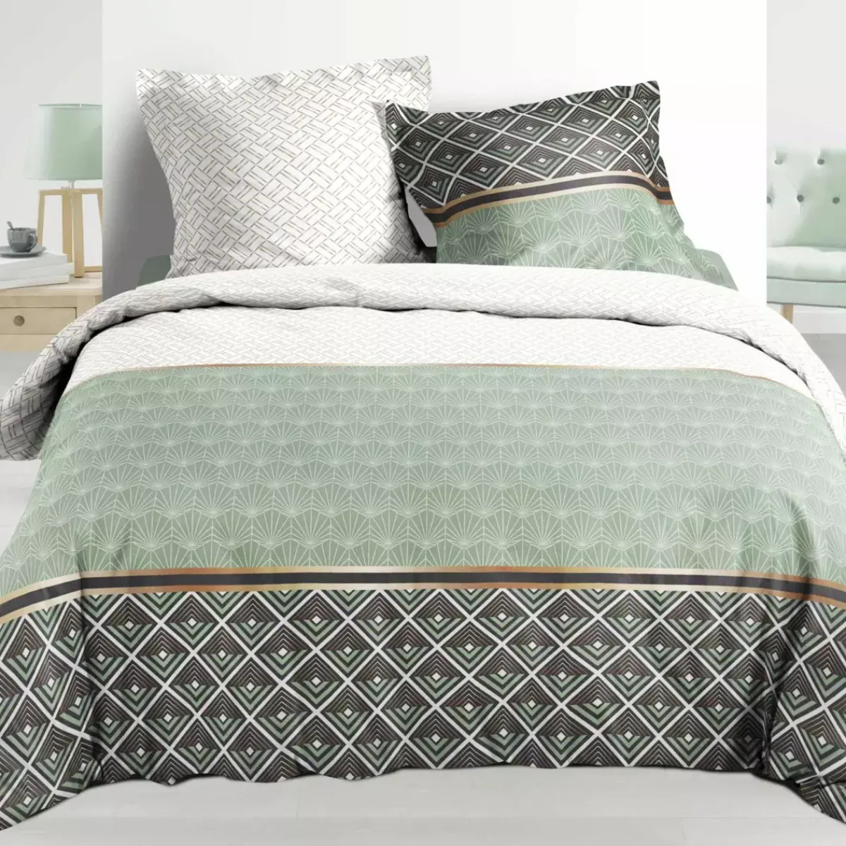 Discount Copripiumino e due federe quadrate percalle di cotone (240 cm) Belor Copripiumini|Completi Letto