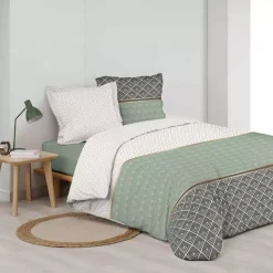 Discount Copripiumino e due federe quadrate percalle di cotone (240 cm) Belor Copripiumini|Completi Letto
