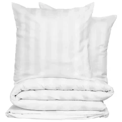 Online Copripiumino e due federe raso di cotone (260 x 240 cm) Isadora Bianco Copripiumini|Completi Letto