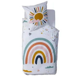 New Copripiumino e 1 federa cotone bambini (140 x 200 cm) Arcobaleno Biancheria Da Letto Bambini