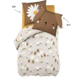 New Copripiumino e federa per bambini in cotone (140 x 200 cm) Pompon Biancheria Da Letto Bambini