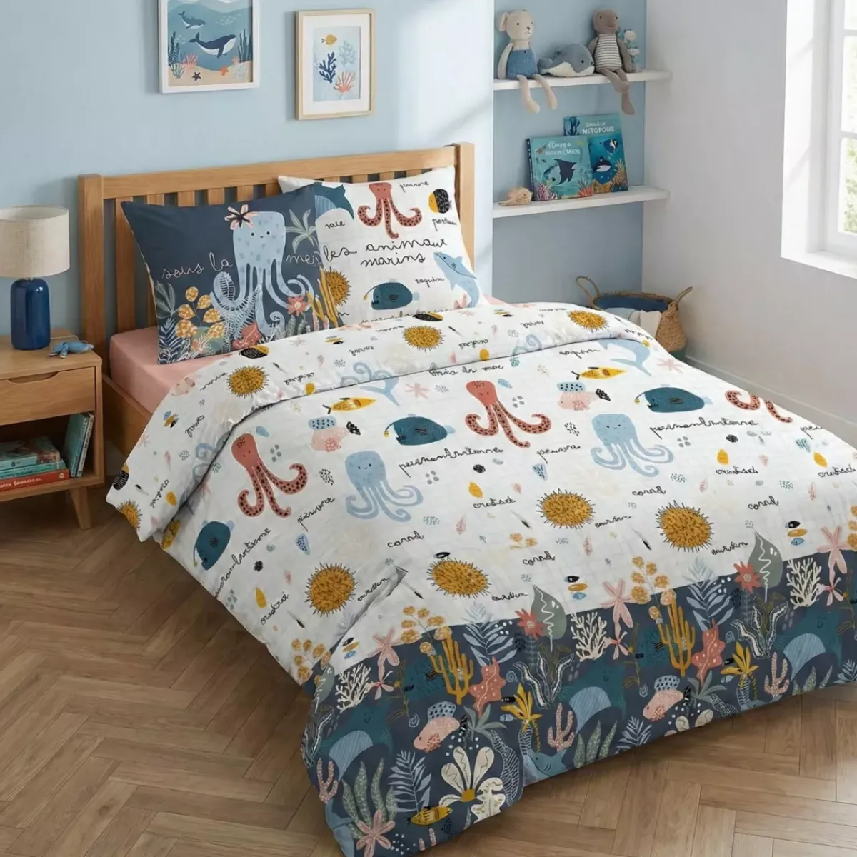 Best Copripiumino e una federa bambino cotone (240 cm) Octopia Biancheria Da Letto Bambini