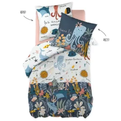 Copripiumino e una federa bambino cotone (140 cm) Octopia Biancheria Da Letto Bambini