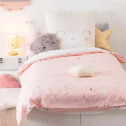Copripiumino e una federa cotone (140 x 200 cm) Gatto Biancheria Da Letto Bambini