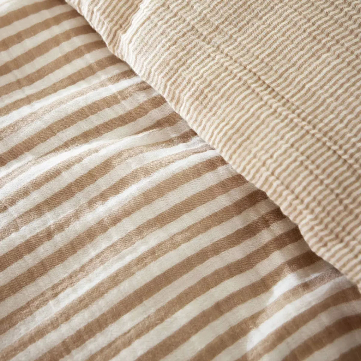 Sale Copripiumino garza di cotone (260 x 240 cm) Gaïa righe Corda Copripiumini