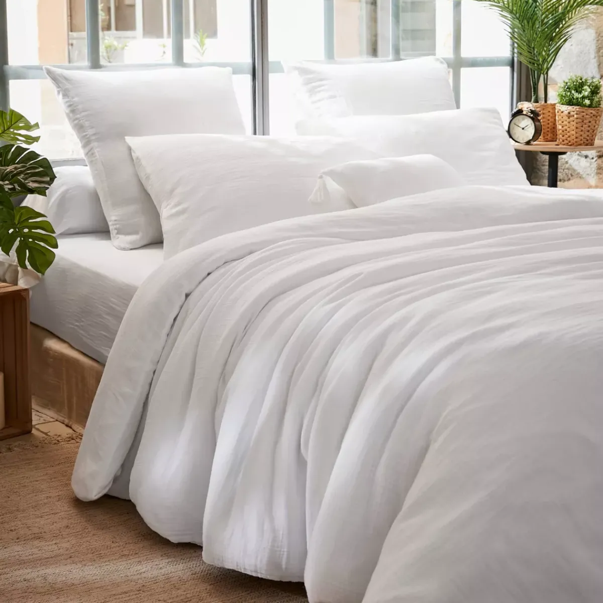 Hot Copripiumino garza di cotone (240 x 220 cm) Gaïa chantilly Copripiumini