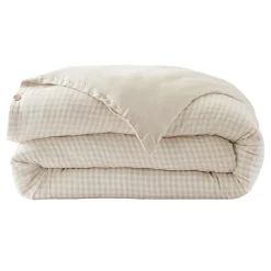 Outlet Copripiumino garza di cotone (260 x 240 cm) Gaïa vichy Beige Copripiumini
