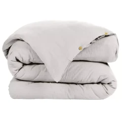 Discount Copripiumino garza di cotone (140 x 200 cm) Gaïa Grigio nuvola Copripiumini