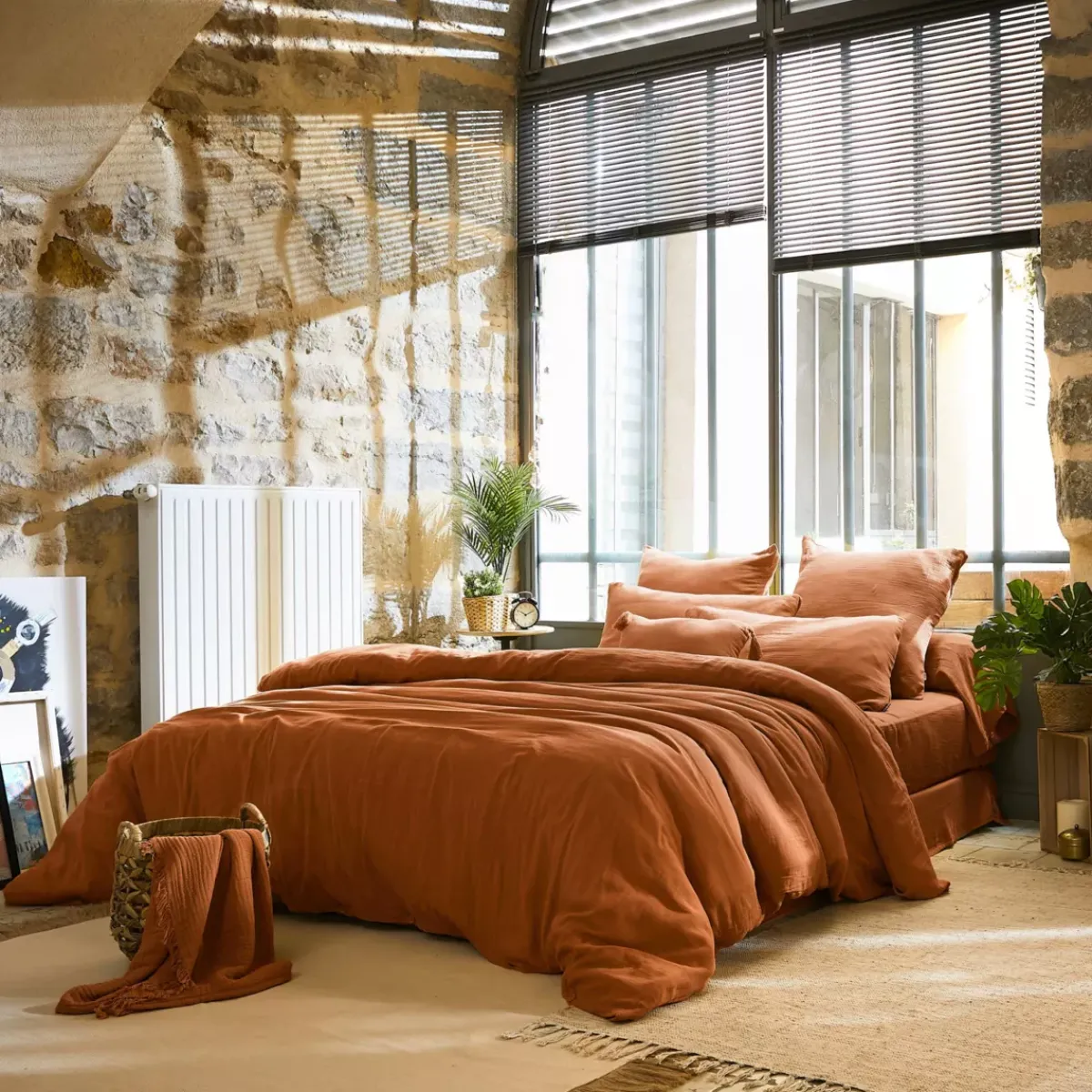 Sale Copripiumino garza di cotone (200 x 200 cm) Gaïa Copripiumini