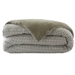 Clearance Copripiumino garza di cotone (200 x 200 cm) Gaïa vichy Verde rosmarino Copripiumini