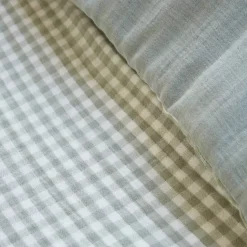 Outlet Copripiumino garza di cotone (260 x 240 cm) Gaïa vichy Verde eucalipto Copripiumini