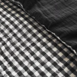 New Copripiumino garza di cotone Gaïa vichy Nero Copripiumini